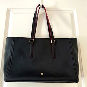 Black Leather Tote with Leather Trim - Purificación García